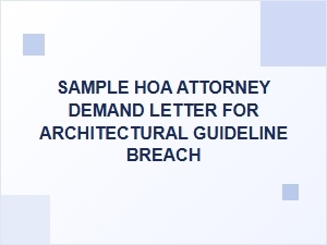 Sample Hoa Attorney Demand Letter for Architectural Violation